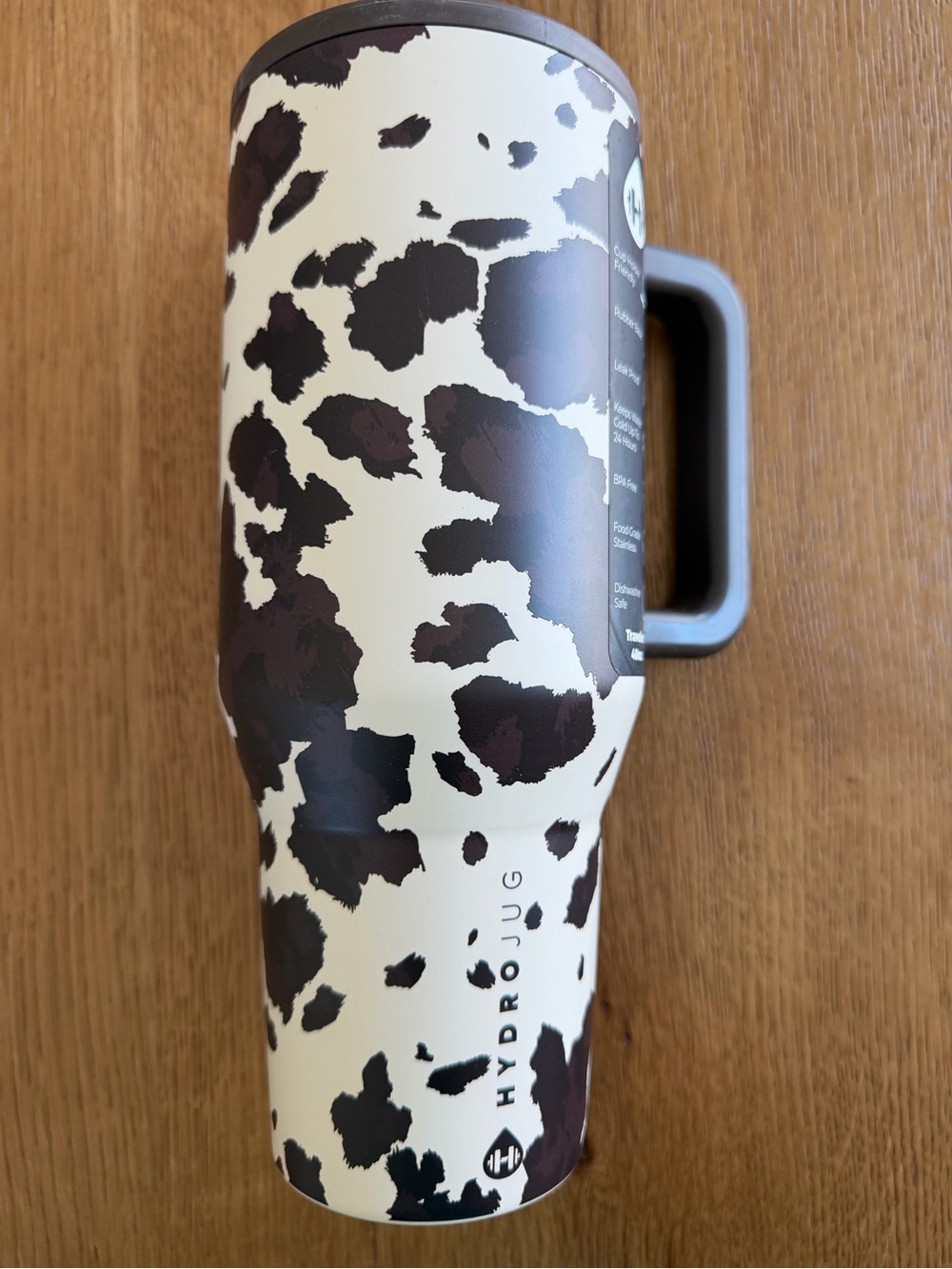 HydroJug Cow Spot Insulated Tumbler - Cream and Brown